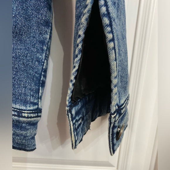 Vintage Superdry Men’s Size Large Distressed Jean Jacket Lined Sherpa Body Coat - Picture 2 of 12